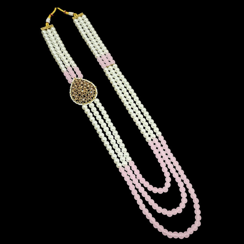 NAFJ Elegant Gold Plated Crystal Stones And Beads Long Necklace