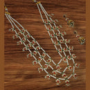 NAFJ Elegant Gold Plated Kundan Stones And Beads Long Necklace Set