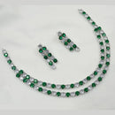 NAFJ Silver Plated American Diamond Necklace Set