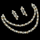 NAFJ Gold Plated Austrian Stone And Beads Necklace Set