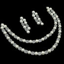 NAFJ Silver Plated Austrian Stone And Beads Necklace Set