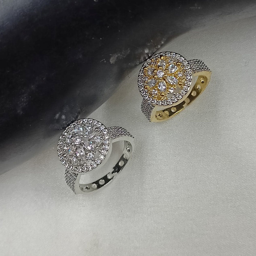 NAFJ Gold \ Silver Plated American Diamond Rings (1 Piece Only)
