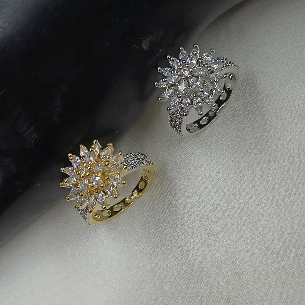 NAFJ Gold \ Silver Plated American Diamond Rings (1 Piece Only)