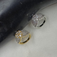 NAFJ Gold \ Silver Plated American Diamond Rings (1 Piece Only)