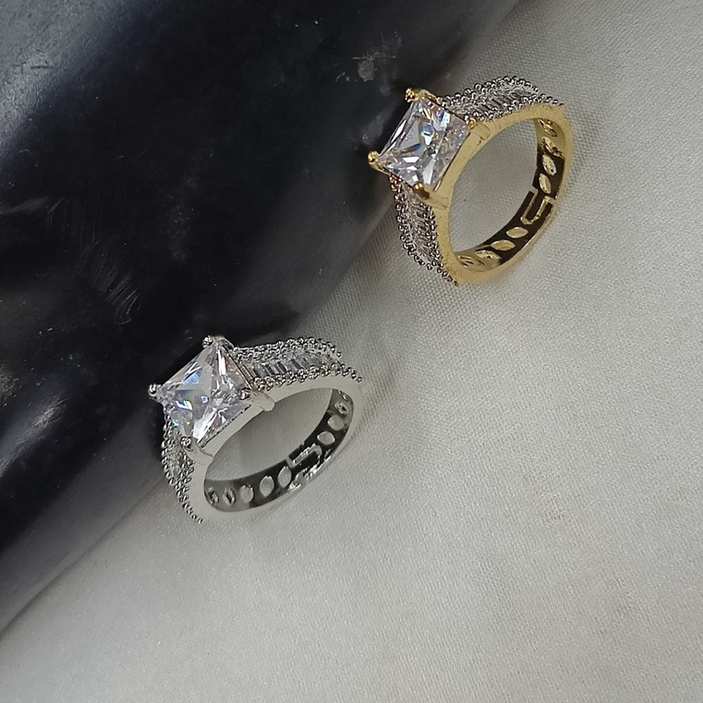 NAFJ Gold \ Silver Plated American Diamond Rings (1 Piece Only)