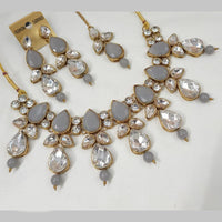 NAFJ Gold Plated Crystal And Austrian Stone Beads Necklace Set