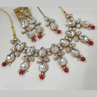 NAFJ Gold Plated Crystal And Austrian Stone Beads Necklace Set