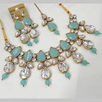 NAFJ Gold Plated Crystal And Austrian Stone Beads Necklace Set