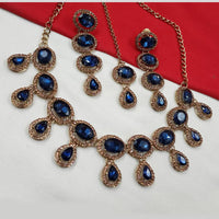 NAFJ Gold Plated Crystal And Austrian Stone Necklace Set