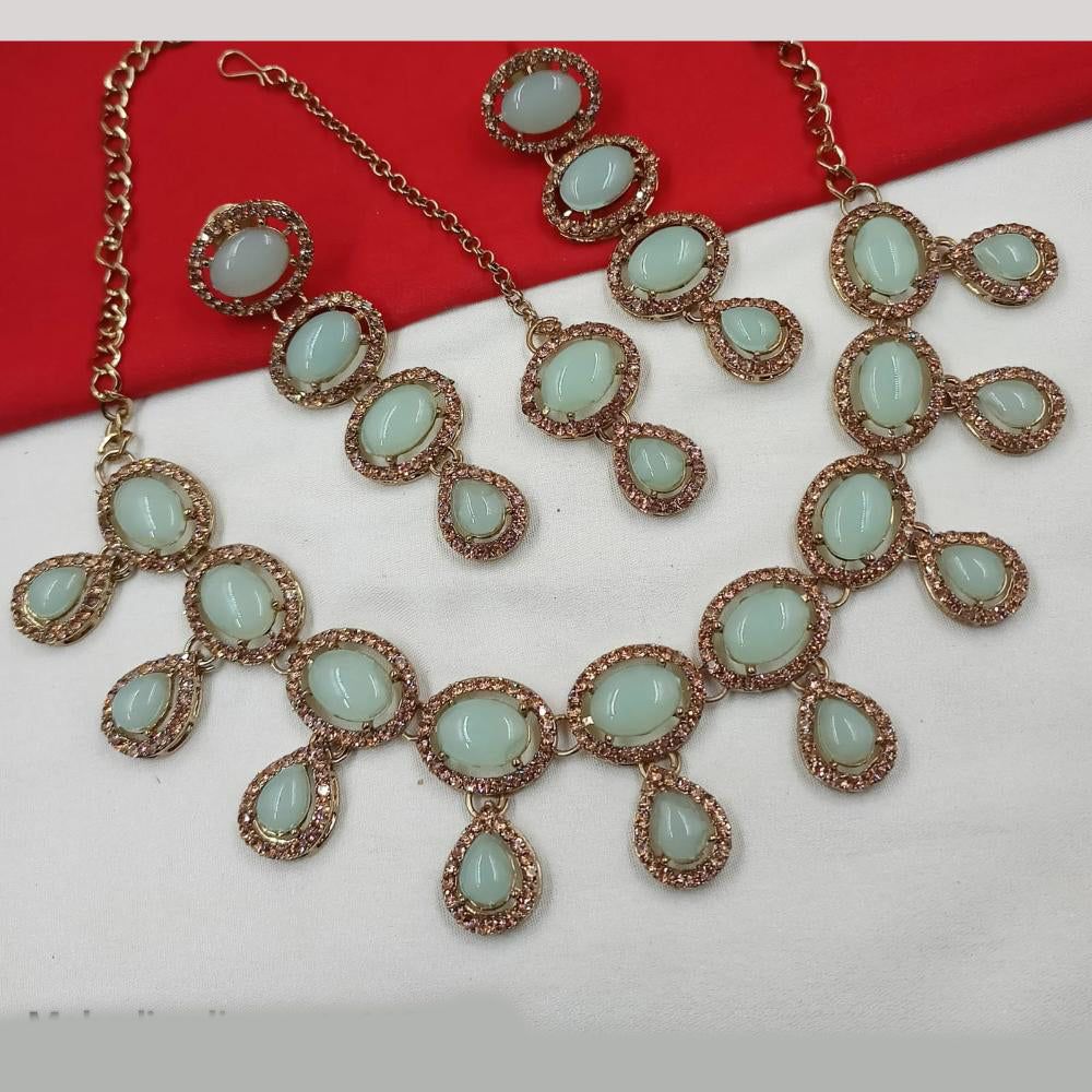 NAFJ Gold Plated Crystal And Austrian Stone Necklace Set