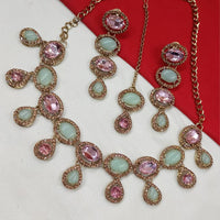 NAFJ Gold Plated Crystal And Austrian Stone Necklace Set