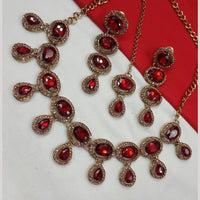 NAFJ Gold Plated Crystal And Austrian Stone Necklace Set