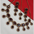 NAFJ Gold Plated Crystal And Austrian Stone Necklace Set