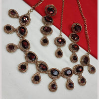 NAFJ Gold Plated Crystal And Austrian Stone Necklace Set