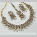 NAFJ Gold Plated Crystal Pearl And Beads Necklace Set