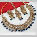 NAFJ Gold Plated Crystal Pearl And Beads Necklace Set 