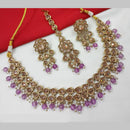 NAFJ Gold Plated Crystal Pearl And Beads Necklace Set
