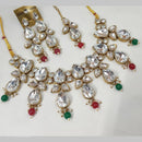 NAFJ Gold Plated Crystal Pearl And Beads Necklace Set