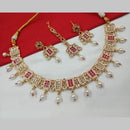 NAFJ Gold Plated Crystal And Pearl Necklace Set