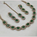 NAFJ Gold Plated Crystal And Austrian Stone Necklace Set