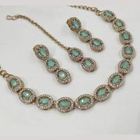 NAFJ Gold Plated Crystal And Austrian Stone Necklace Set