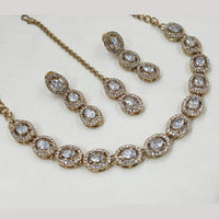 NAFJ Gold Plated Crystal And Austrian Stone Necklace Set