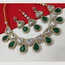 NAFJ Gold Plated Kundan And Austrian Stone Necklace Set