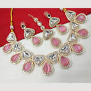 NAFJ Gold Plated Kundan And Austrian Stone Necklace Set