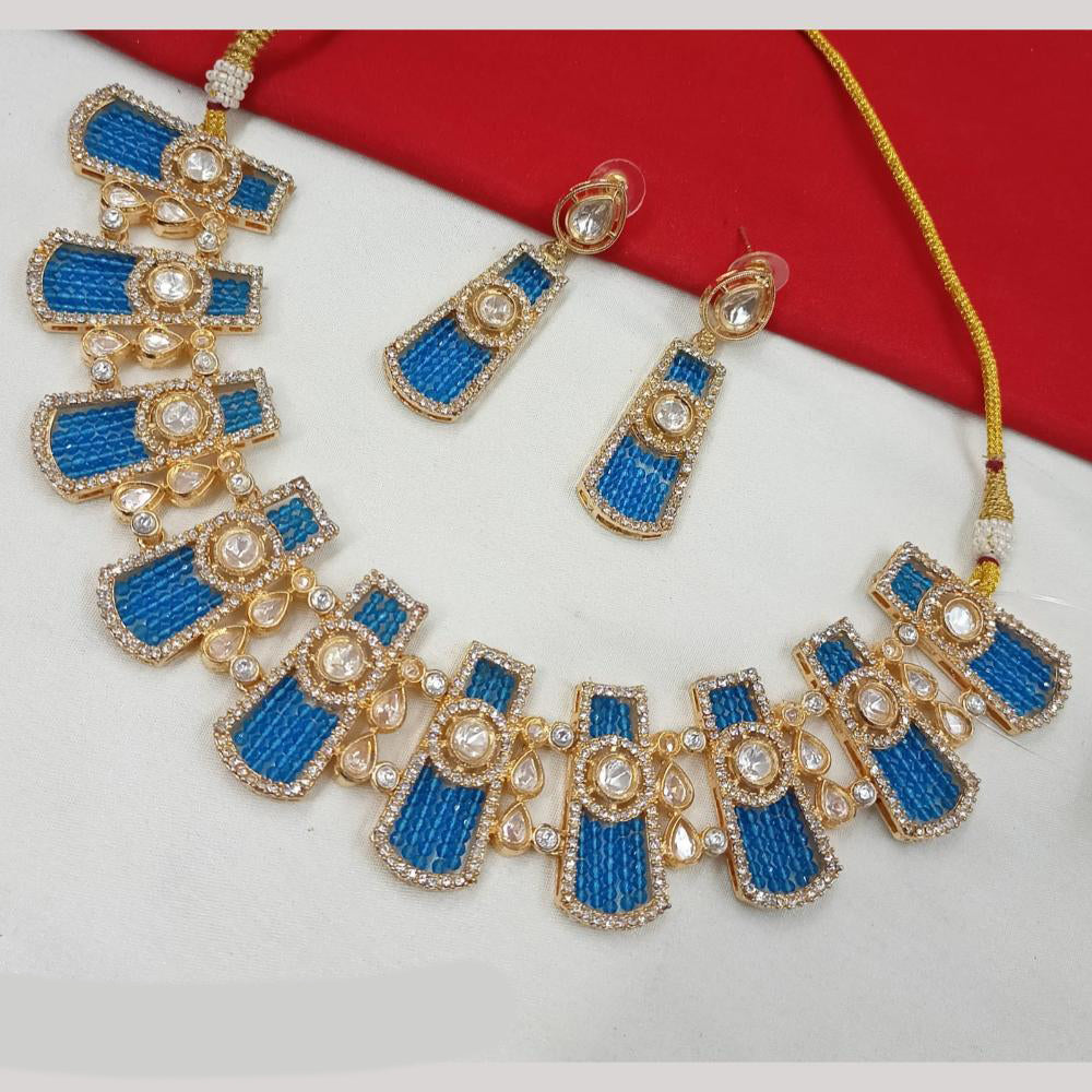 NAFJ Gold Plated Crystal And Austrian Beads Necklace Set