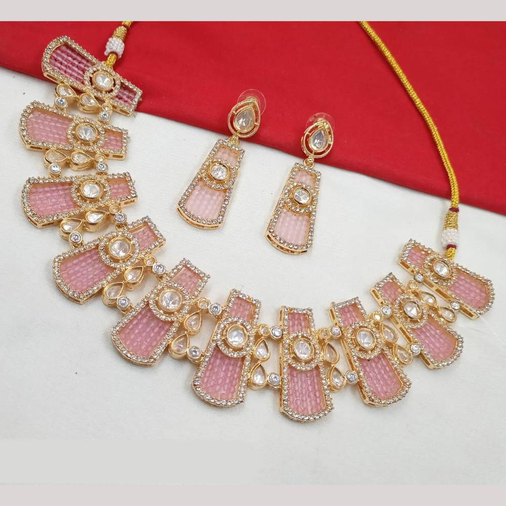 NAFJ Gold Plated Crystal And Austrian Beads Necklace Set