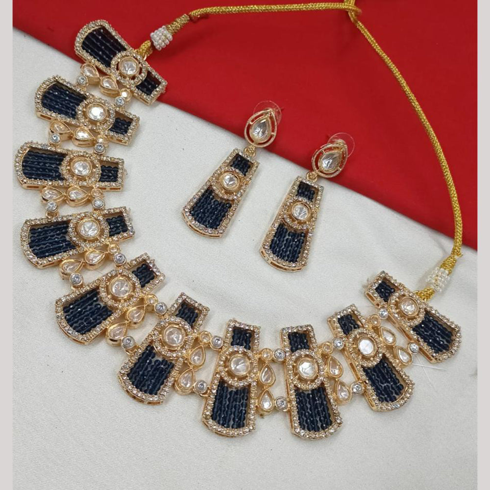 NAFJ Gold Plated Crystal And Austrian Beads Necklace Set