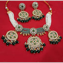NAFJ Gold Plated Kundan And Pota Pearl Meenakari Necklace Set