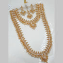 NAFJ Gold Plated Austrian Stone And Pearl Double Necklace Set 