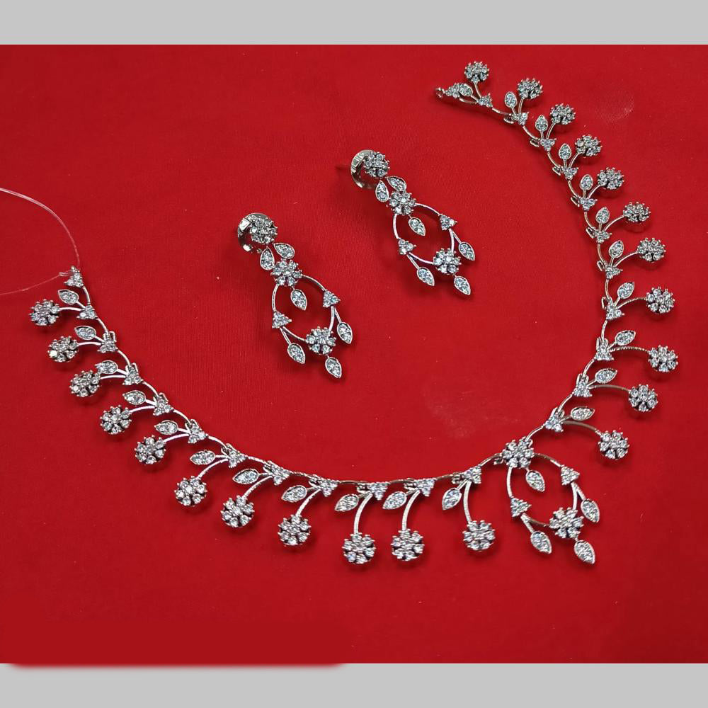 NAFJ Silver Plated Austrian Stone Necklace Set
