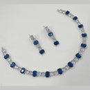 NAFJ Silver Plated American Diamond Necklace Set