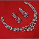 NAFJ Silver Plated American Diamond Necklace Set