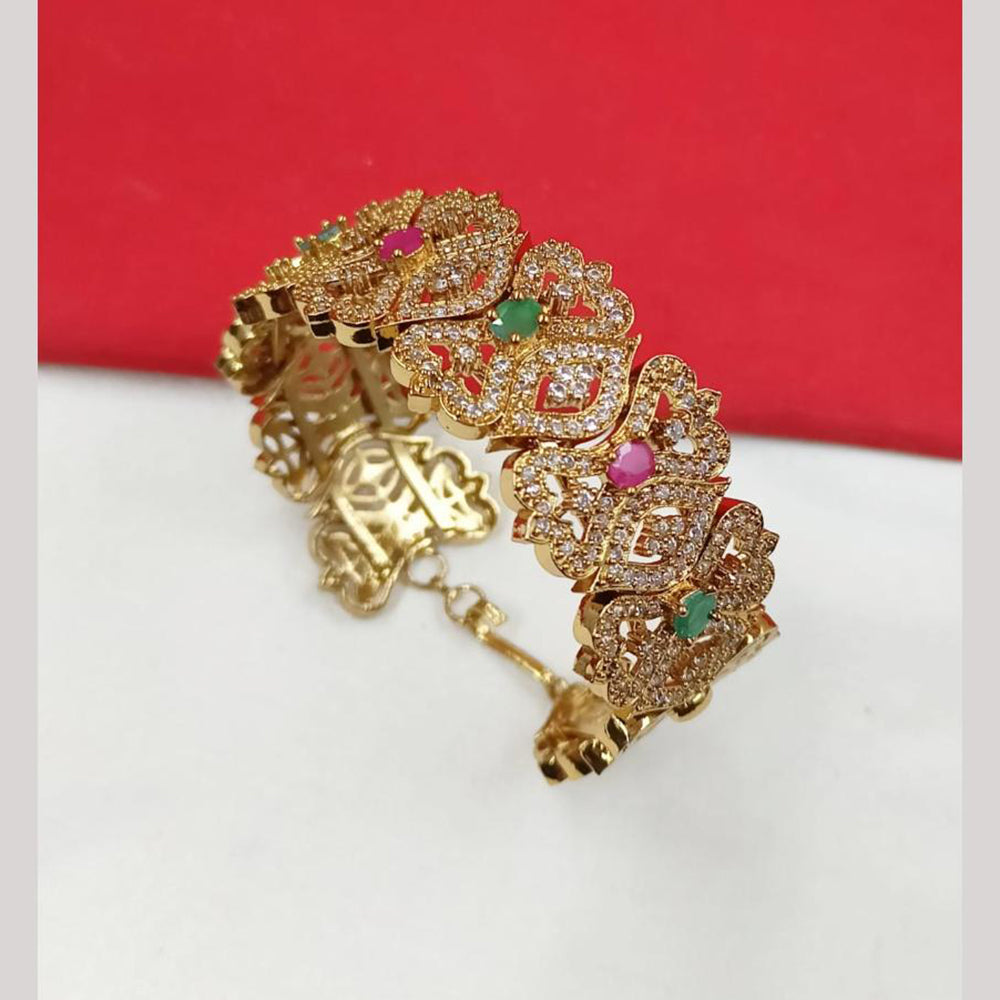 NAFJ Gold Plated American Diamond Adjustable  Bracelet