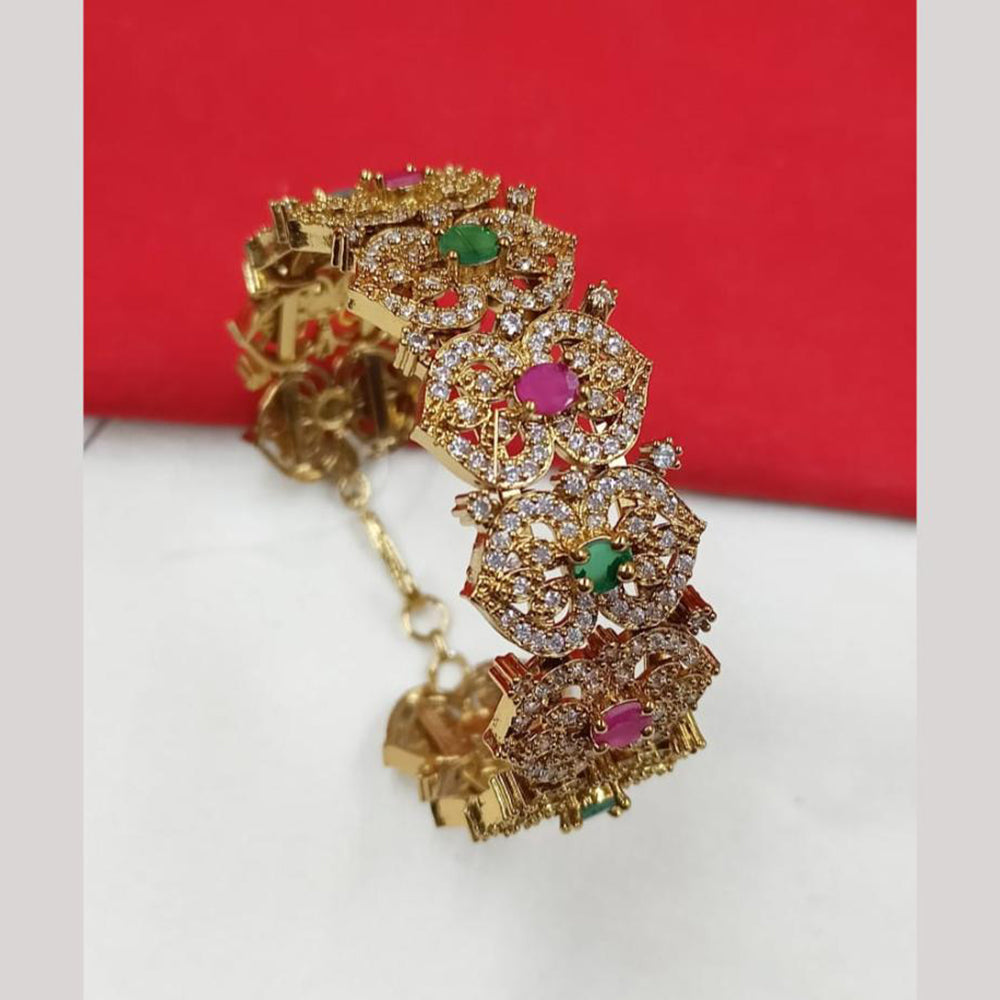 NAFJ Gold Plated American Diamond Adjustable  Bracelet