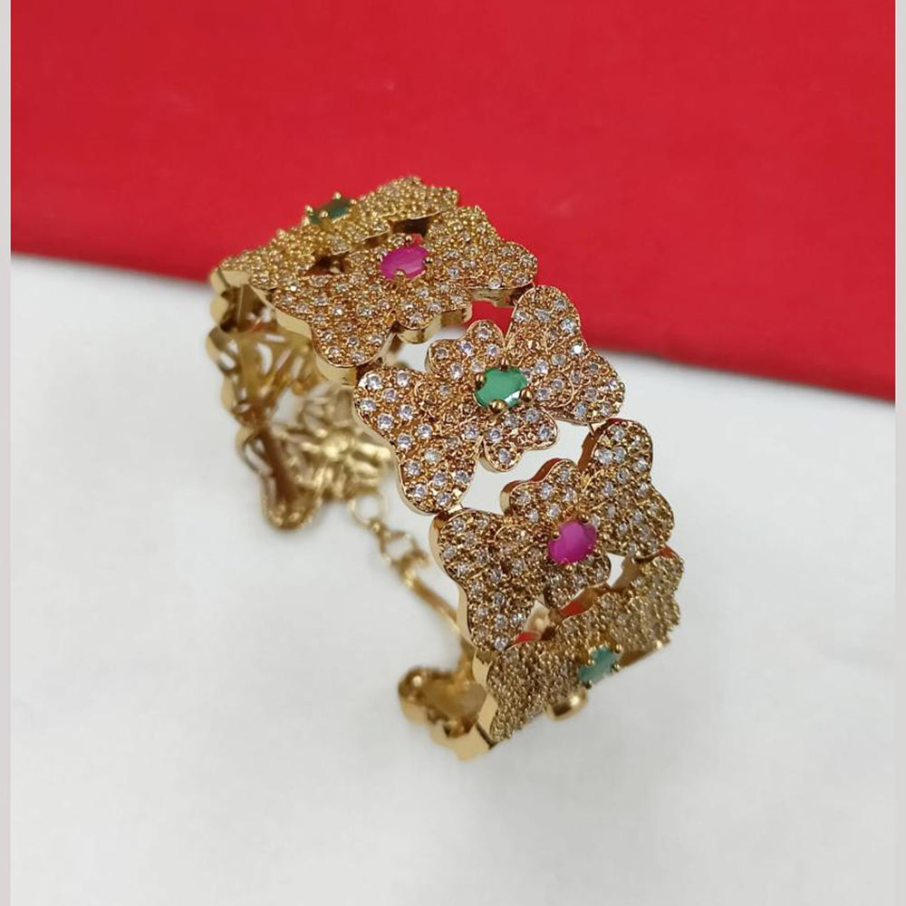 NAFJ Gold Plated American Diamond Adjustable  Bracelet