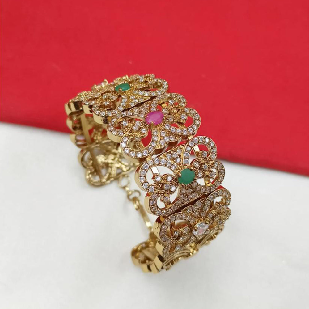 NAFJ Gold Plated American Diamond Adjustable  Bracelet