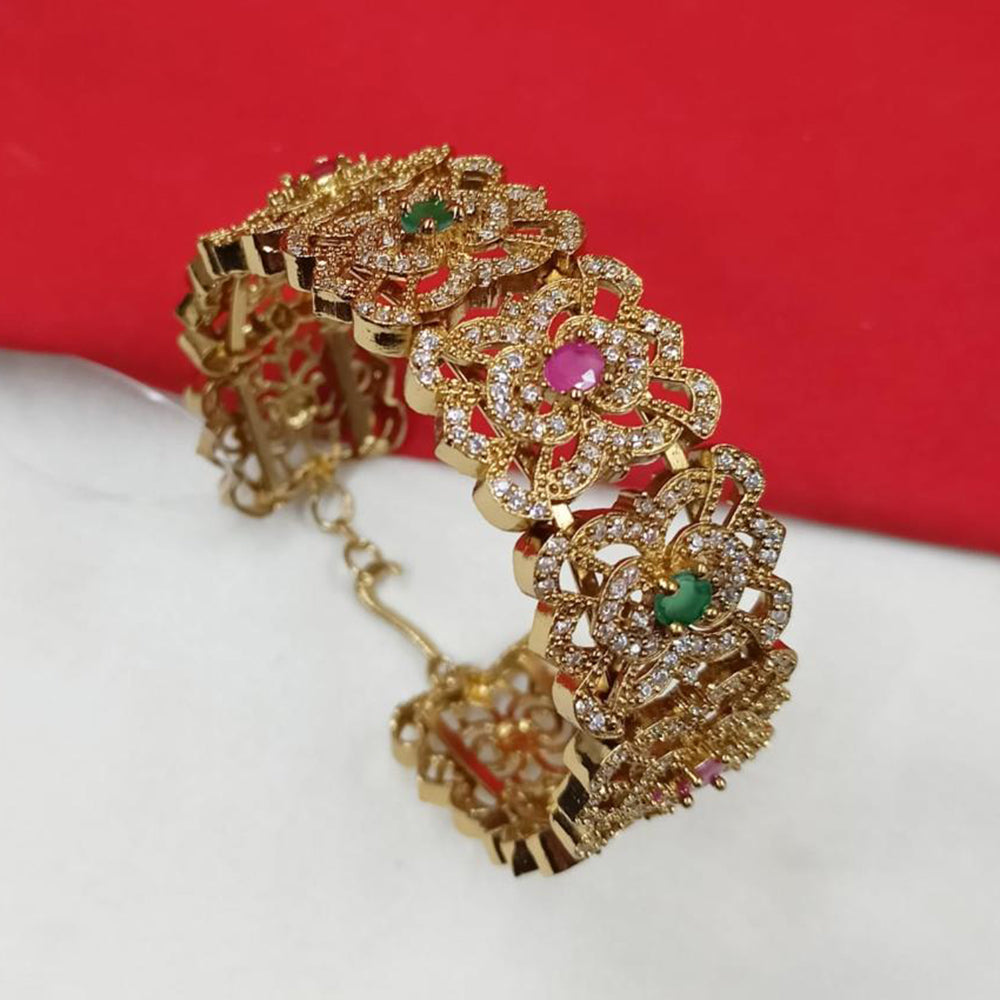 NAFJ Gold Plated American Diamond Adjustable  Bracelet