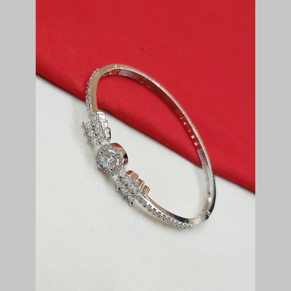 NAFJ Silver Plated Austrian Stone Openable Bracelet