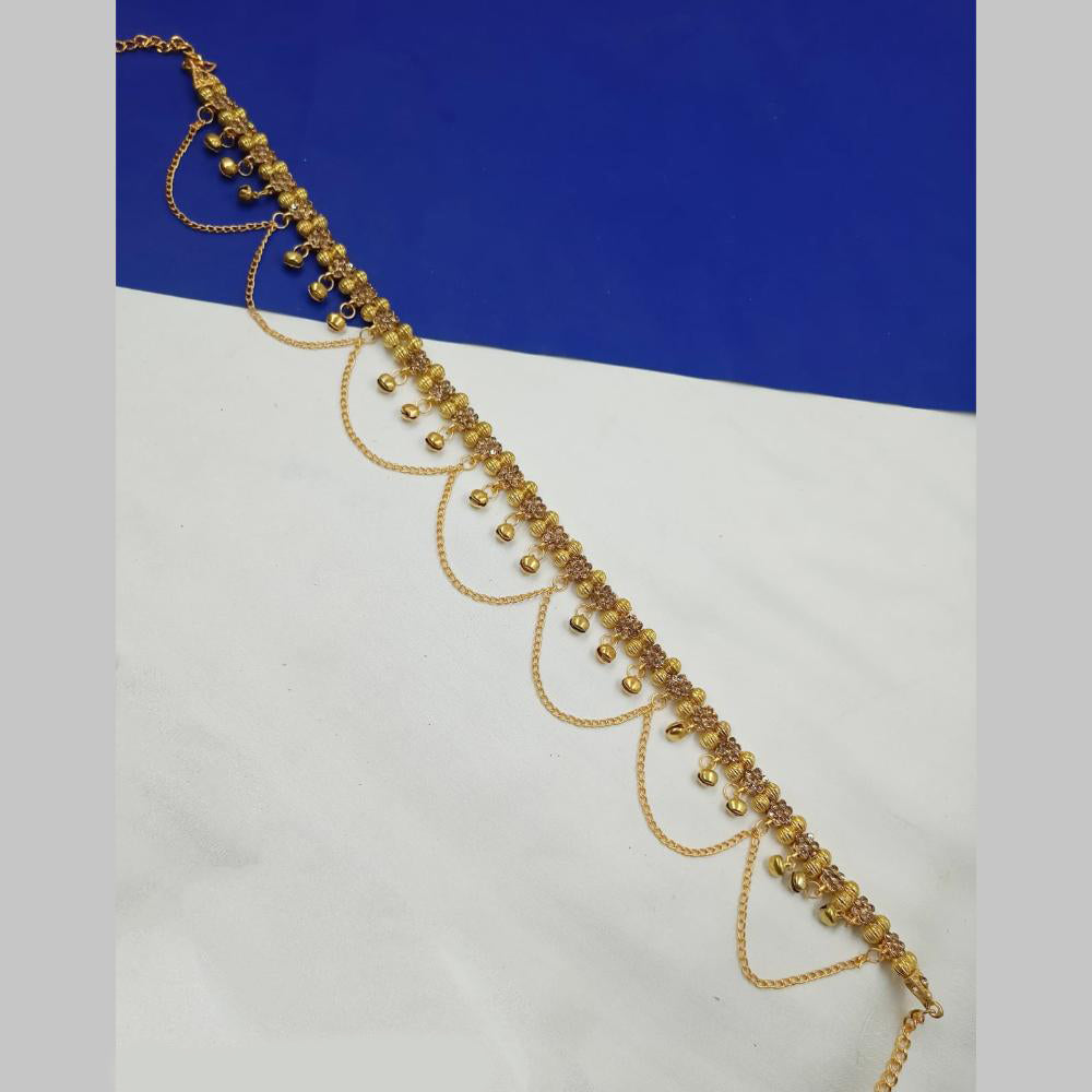 NAFJ Gold Plated Austrian Stone And Pearl Kamarbandh