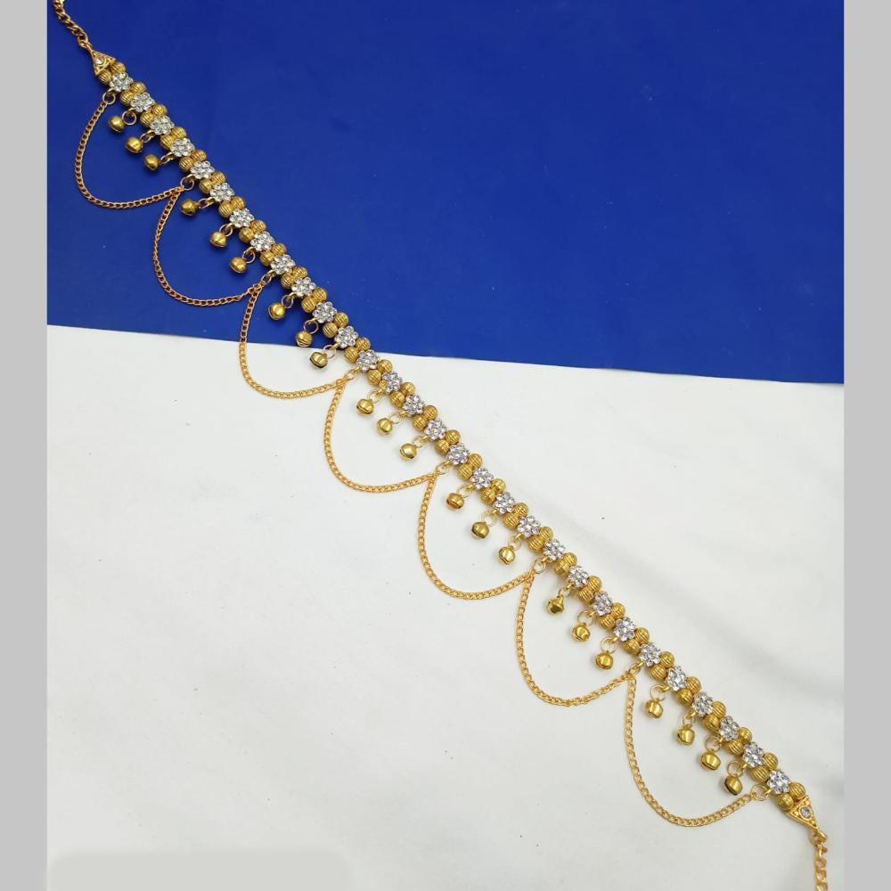 NAFJ Gold Plated Austrian Stone And Pearl Kamarbandh