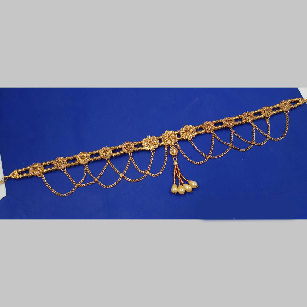 NAFJ Gold Plated Austrian Stone And Pearl Kamarbandh