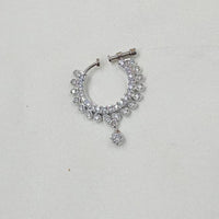 NAFJ Silver Plated Austrian Stone Nose Ring