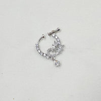 NAFJ Silver Plated Austrian Stone Nose Ring