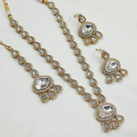 NAFJ Gold Plated Crystal Stone Long Necklace Set