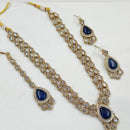 NAFJ Gold Plated Crystal Stone Long Necklace Set 
