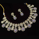 NAFJ Gold Plated Polki Kundan Necklace Set